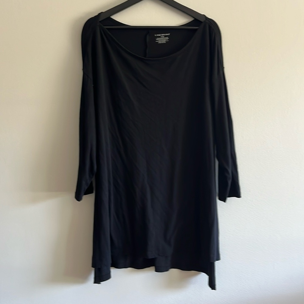 Lane Bryant Black Hi-Lo Lpng Lined Top Sz 22/24